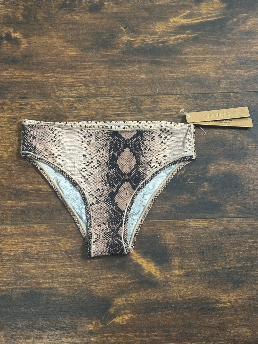 🐍 SKIMS Fits Everybody Cheeky Brief S Clay Snake Print NWT